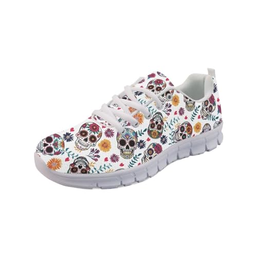 SYtrade Women's Tennis Shoes Halloween Fall Thanksgiving Athletic Running Sneakers White Sole3