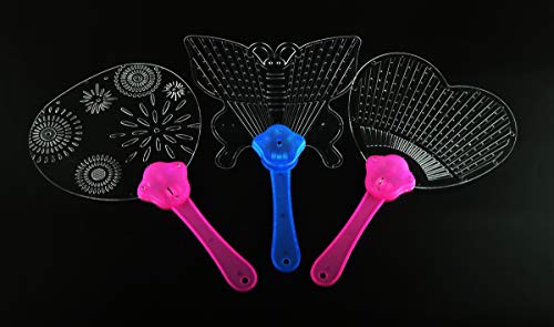 Madowl (Pack Of 3) Colorful Led Flashing Hand Fan #TOP2