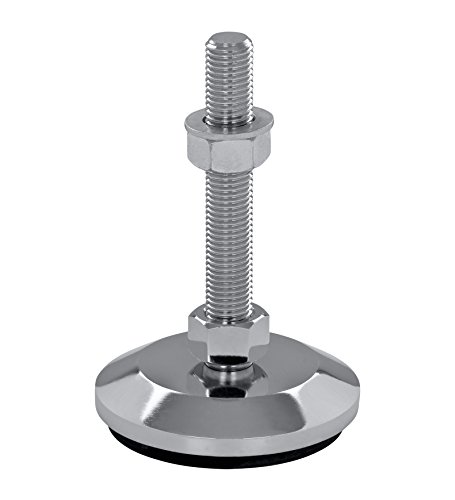 Preisvergleich Produktbild Schwaderer Maschinenfuß / Stellfuß / Nivellierfuß / Gelenkfuß, höhenverstellbar JCMP 100 C (M12x250), Ø 110mm, Gewinde M12, Länge 250mm, Grauguss verchromt, Gewinde von M8-M30