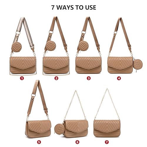Image of JEEHAN Quilted Crossbody Bags for women Designer Shoulder Handbags Small Purse