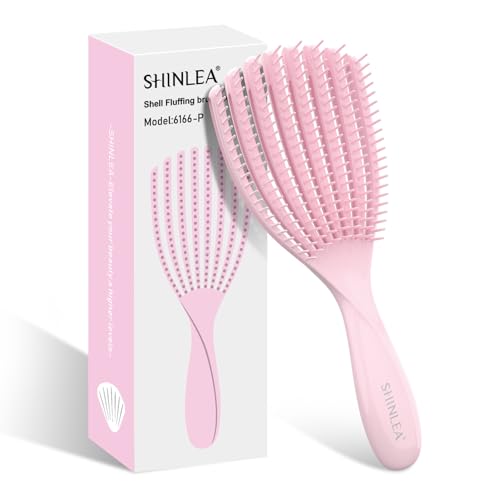 Detangler Brush for Curly Hair, Hairbrush for Wet Dry Thick Thin, Easily Comb Through Curl Hair and Reduces Breakage, Curly Brush for Women Men Kid (P