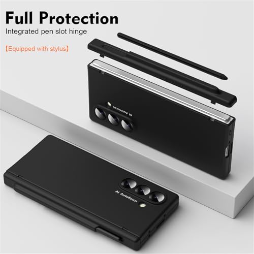 Étui Galaxy Z Fold 7 noir avec porte-stylet et protection d'objectif charnière - 2