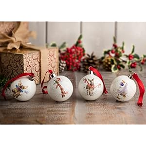 Royal Worcester Christmas Tree Ornament - Ho Ho Ho Bauble with Giraffe Motif, Fine Bone China Festive Holiday Decorations, Hand-Painted Whimsical Animal Theme for Seasonal Home Decor Royal Worcester Christmas Tree Ornament Ho Ho Ho Bauble with Giraffe Motif Fine Bone China Festive Holiday Decorations Hand Painted Whimsical Animal Theme for Seasonal Home Decor