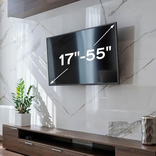 Unykach Supporto Tv/Monitor Da Parete Articolato Per Schermi Piatti E Curve Da 17-55 Pollici (Fino A 30 Kg), Inclinabile E Girevole, Vesa Max 400 X 400 Mm - 2