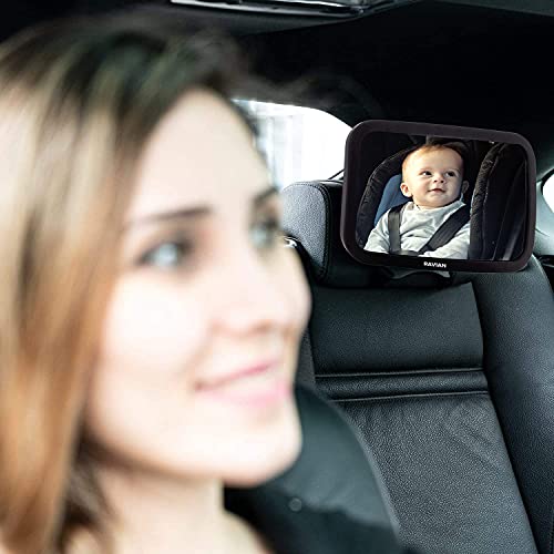 Ravian SNF- RAV-BSM Baby Car Mirror Rear Facing Baby Essentials 100% Shatterproof Safest Clear View 360° Adjustable To All Seats And Ages Crash Tested Fully Assembled thumb #6