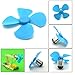 EUDAX Micro DC Motor 2mm Shaft Propeller with 4 Vanes 80mm Fan Shape for Fan Leaves Ship Model RC Boat DIY Airplane Science and Education Toys (32PCS)