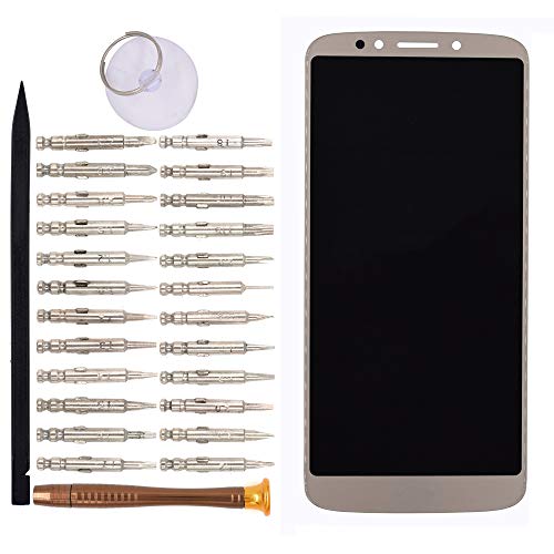 Image of Gold Moto E 5th Gen Display LCD Touch Digitizer Screen with Adhesive Replacement for Motorola Moto E5 XT1920DL XT1920-DL