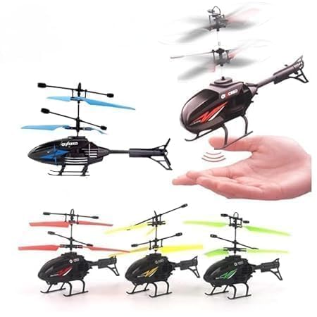Image of ENCHANTMENT Remote Control Helicopter Flying Toy for 6+ Years Boys with Palm Sensing, LED Lights, Watch Remote - Rechargeable Birthday (Pack of 1)