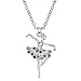 ELOI Little Girl Necklace Dancer Ballet Recital Gift Ballerina Dance Necklaces Teen Girls Jewelry 16 inches