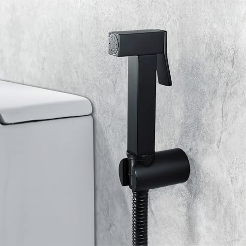 Image of InArt Health Faucet for Bathroom, Premium Jet Spray with Hose and Holder, Superior Low Water Pressure Performance, Easy Grip Design, Durable Brass Material Black