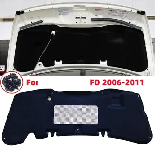 Coussin chauffant capot coton avec boucle Honda Civic FD 2006-2011 isolant