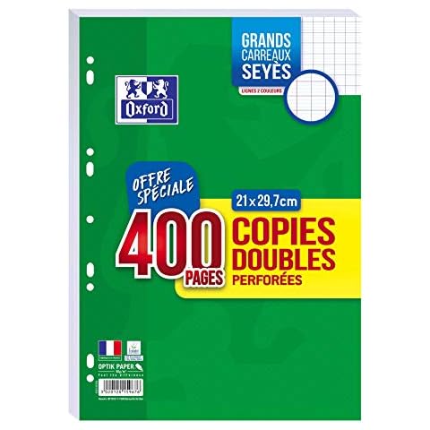OXFORD Copies Doubles Grands Carreaux A4 Cover