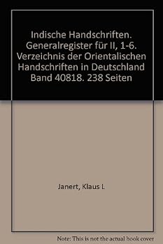 Hardcover Indische Handschriften: Generalregister a Fur 2.1-6 [German] Book