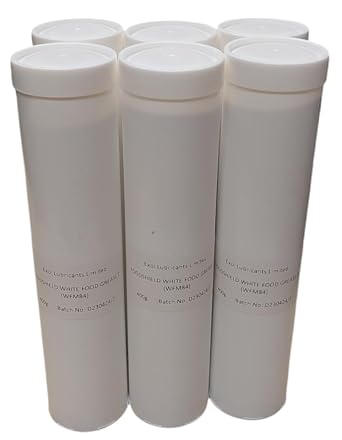 EXOL FOODSHIELD WHITE FOOD GREASE, 6 X 400GM WHITE FOOD SAFE GREASE CARTRIDGES