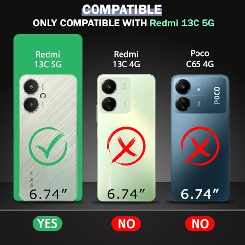 Image of KC Back Cover for Redmi 13C 5G - Curly Wave Flexible Floral Dried Pressed Epoxy Real Flowers Dry Fixed Glitter Soft Silicone Camera Protection Case (Transparent)