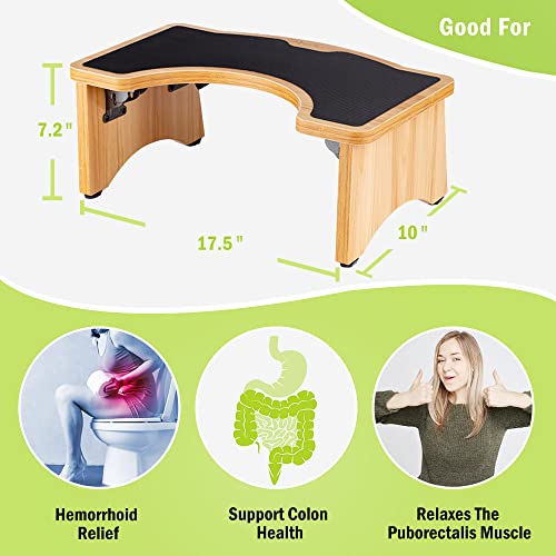 Strongtek Squatting Toilet Stool For Adults, 7 Inches Foldable Toilet Stool For Bathroom, 350 Lbs Capacity, Potty Stool With Heavy Duty Hinges And Rubber Non-Slip Surface For More Stability And Safety #TOP4