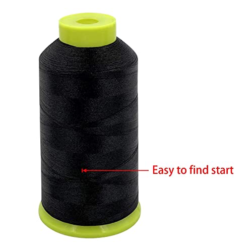 Tortoise 3 Cones Heavy Duty Thread Of 2000 Yards Each Spool Uv Resistant High Strength Thread # 69 T70 Size 210D/3 For Upholstery,Leather ,Purses,Outdoor,Beading,Canvas Color Black #TOP1