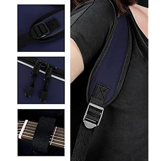 Rocktile housse pour guitare acoustique 3/4 & 7/8 – rembourrée avec bretelles (bleu) - Les Beatles, Paul McCartney, John Lennon, RIngo Starr, George Harrison Rocktile housse pour guitare acoustique 3/4 & 7/8 – rembourrée avec bretelles (bleu) – Image 4