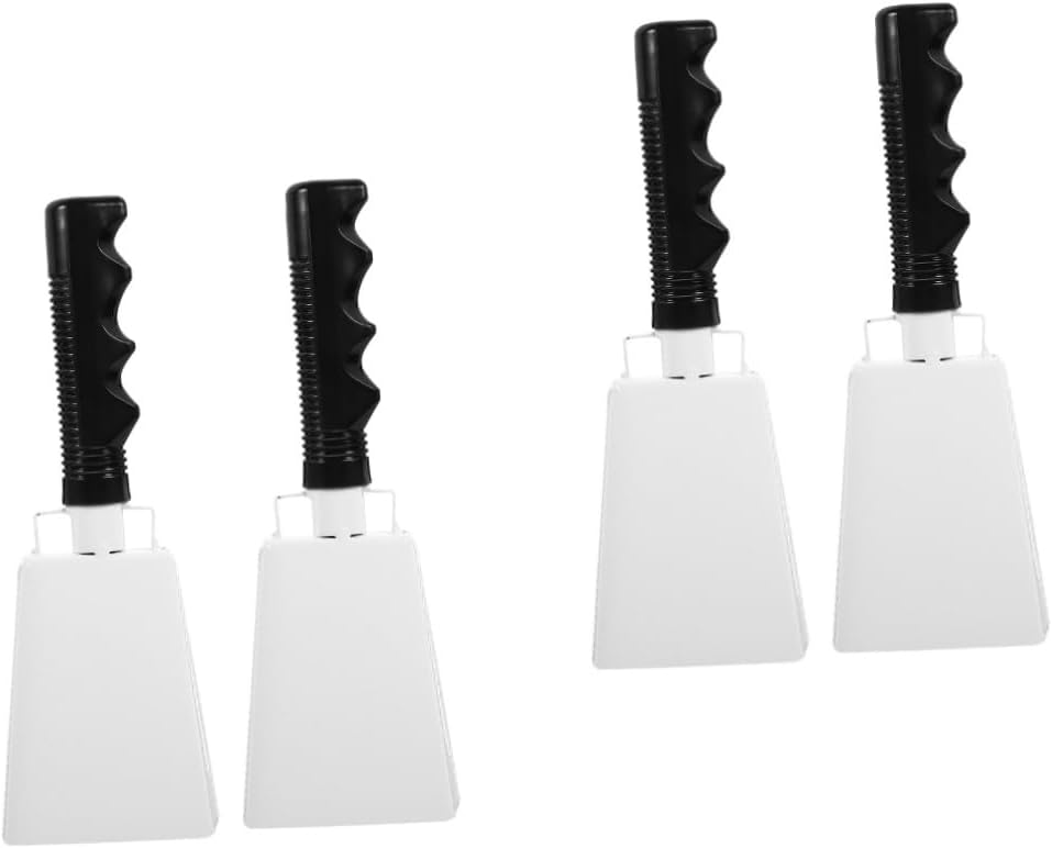Hemoton 4pcs Handheld Cowbells Noisemakers for Football Games Sports Events Ergonomic Design for Easy Grip Durable Noise Maker for Parties and Celebrations