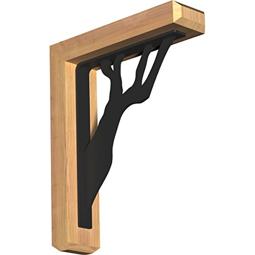 3 1/2"W x 16"D x 19"H Damon Craftsman Ironcrest Smooth Bracket, Western Red Cedar (1 1/2"W x 12"D x 15"H Iron Bracket)