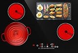 30 Inch Electric Cooktop 4 Burners, GTKZW Built-in Radiant Electric Stove, 6800W Ceramic Cooktop, 9