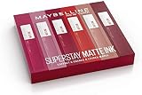 Maybelline New York - Coffret Exclusif de 6 Rouges à Lèvres Liquides Longue Tenue - Superstay Matte Ink - Teintes: Lover (15)/Seductress (65)/Artist (120)/Dancer (118)/Pioneer (20)/Voyager (50)