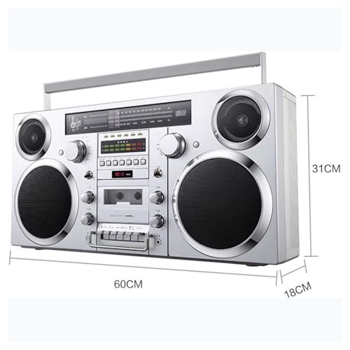 Tragbarer CD-Tape-Player, Retro-Boombox mit AM/FM-Radio, Bluetooth/AUX-Eingang, eingebauter Lautsprecher, klassischer 80er-Jahre-Stil für Zuhause, Familie und Reisen