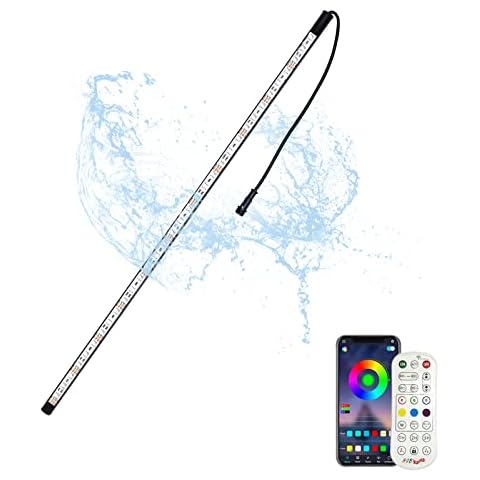 Longrun LED Strip Color Changing Garden Show Lights for Pond Spillway Waterfall, APP Control Waterproof Lighting Bar for Home Decoration Pool Fountain Landscape Lighting, Aquarium-22.36" Cover