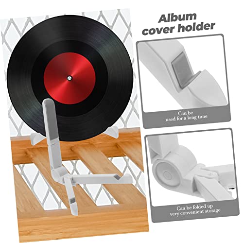 Abaodam 4Pcs Suporte De Disco De Vinil Plástico Branco Prateleira Opcional