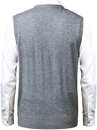 Herothorn Heren pullunder vest mouwloos gebreid vest slim fit gebreid trui vest klassieke business golfvest wollen vest breiwerk, XL
