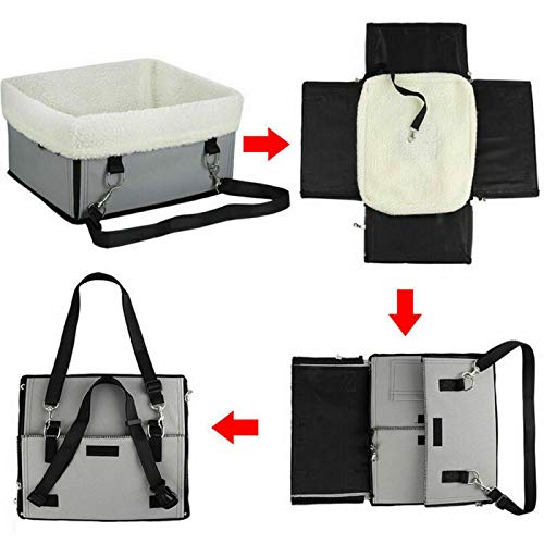 Riloer Haustier-Auto-Sitzerhöhung für Welpen, Reiseausrüstung, Booster-Bett, Tasche, geeignet für Reiseausrüstung
