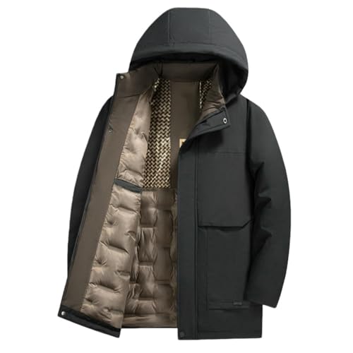Veste d'hiver homme contre le gel blouson chaud à capuche amovible