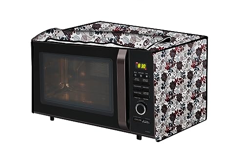 Image of The Furnishing Tree PVC Waterproof Microwave Oven Cover Compatible for Panasonic 20 L Convection NN-CT265MFDG Traditional Pattern Cream