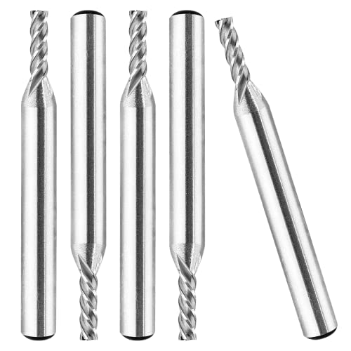 Image of 5 Pack 1 /8 Inch End Mill, HSS 4 Flute CNC Milling Cutter, 1 /4 Inch Dia Straight Shank CNC Bits for Wood, Steel, Titanium