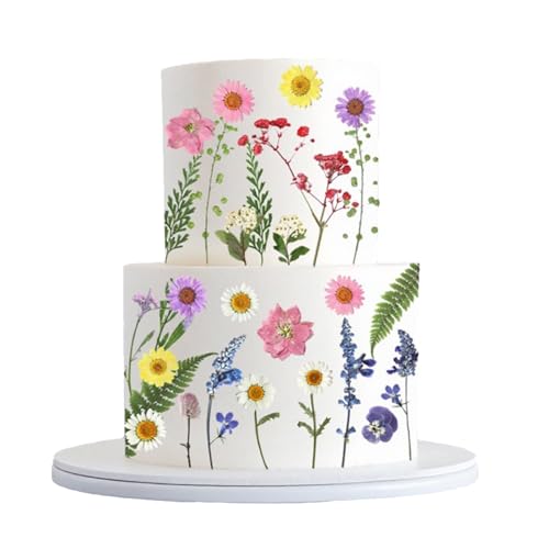 Wildflower, Adornos de Pastel con Flores Prensadas para Cumpleaños, Bodas, Baby shower y Decoración Nupcial, Elegante Conjunto de Decoración de Fiesta Baby in Bloom, Decoración de Pastel para