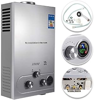 VEVOR 12L 3.2GPM Tankless Propane Water Heater, Silver