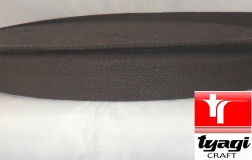 25mm Pure Cotton Tape Strong Thick Webbing Strap Tent Upholestry Bags Edging Craft Choco Brown 1MTR Tyagi Craft