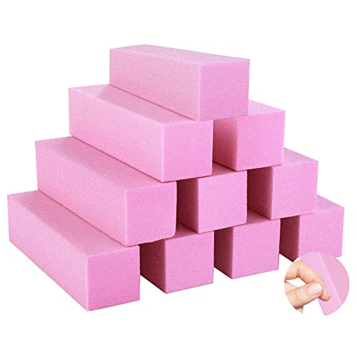 Sibba 10 Unidades de Bloque de Almacenamiento Intermediario Uñas Profesional Manicura Pedicura Salón Uñas Herramienta Dedo Lijado AcríLico Natural Gel Herramientas Manicura Recortar Piel Muerta (Rosa)