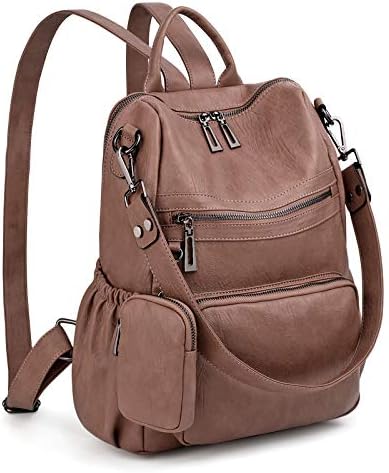 UTO Women Backpack Ladies 3 Ways Rucksack Multi Pockets Tassel Deco PU Leather Black