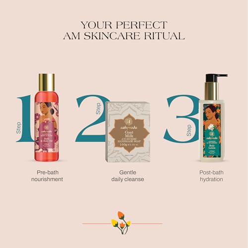 Image of Jojoba Oil & Goat Milk Handmade Bath Soap Bar for Skin Hydration, Nourishment, Tan Removal & Glowing Skin (100 gm)