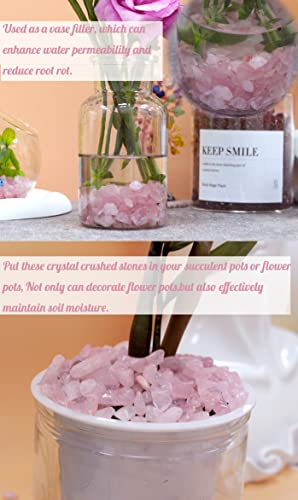 Image of Rose Quartz Healing Crystal Chips Bulk Gemstones Sets Tumbled Crushed Stones Crushed Crystals Natural Rocks for Fountain Rocks Decoration Reiki Energy Balancing Meditation Aquarium Gravel 0.44lb