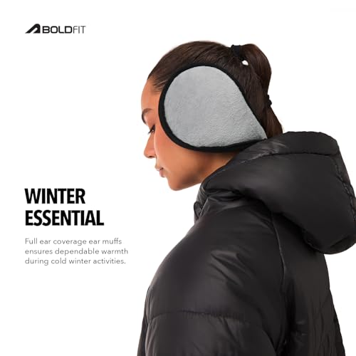 Image of Boldfit Winter Ear Muffs for Men Ear Muffs for Women, Ears Cover for Cold Behind the Head Style Winter Earmuffs for Men & Women Unisex Fleece Ears Cover Boy Girls Ladies Muff