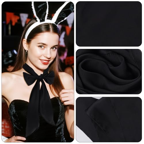Long Satin Neckerchief Solid Color Skinny Scarf Necktie Ribbon Neck Scarf for Women Girls Halloween Costume Party Accessory3