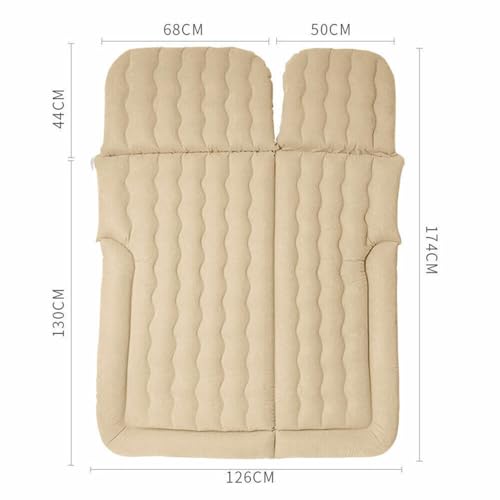 Image of Oshotto Multifunctional Car Inflatable Bed Air Mattress SUV Car Travel Outdoor Camping mat with Two Air Pillows and Air Pump Compatible with BMW X3 (Beige)