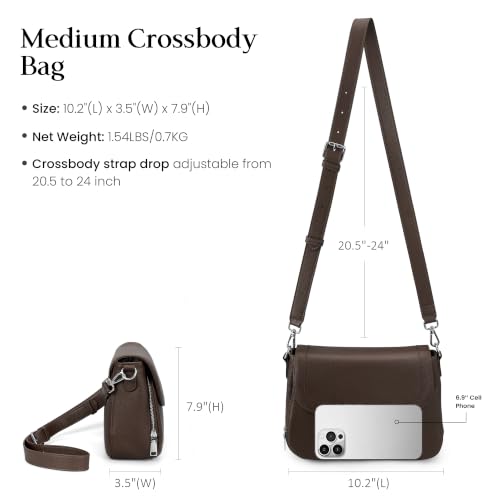 Image of befen Genuine Leather Medium Crossbody Bags for Women Saddle Bag Purse