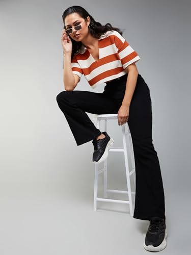 Image of Dolce Crudo Boot Cut High Rise Cropped Jeans for Women