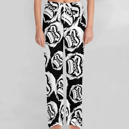 Gorilla Face Unisex Pajama Pants Soft Sleep Bottoms Lounge Pants Trousers Homewear Sleepwear4