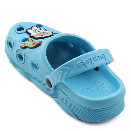 Image of Liberty Lucy&Luke LPMXT-K834 Kids Clogs for Boys & Girls - Beige, Blue & Green | Lightweight Slip-On Clogs | Durable & Soft EVA Sole | Comfortable & Breathable Sandals for Walking - Cushioned Footbed