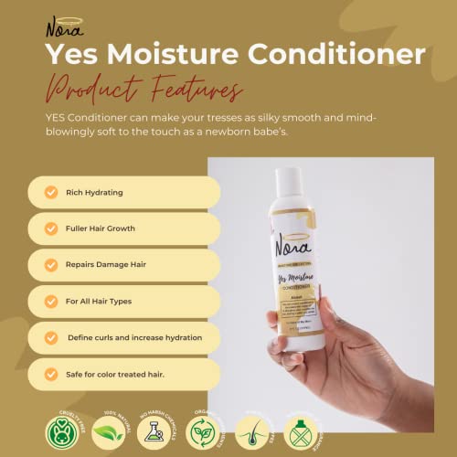 Nora -Moisture Conditioner- (For Dry Hair-Easy Detangling-Soften-Reduce Hair Loss) Infused With Olive Oil, Argan Oil & Grapeseed Oil (8Oz Bottle) #TOP2