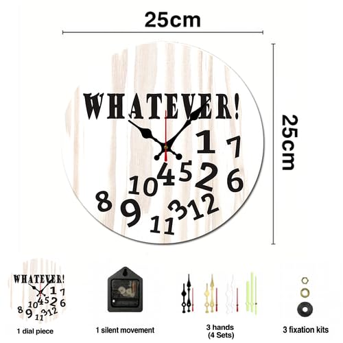 Reloj de pared analógico redondo de madera 30 cm miniatura 2